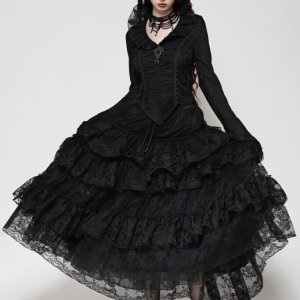 KW372 LACE LAYERED SKIRT (1025)