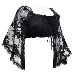 GC31763 CROP TOP W/ LACE SLEEVES (925)