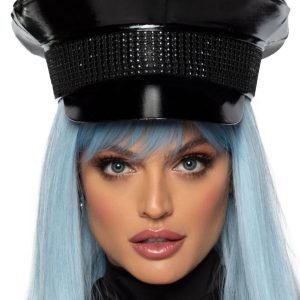 2772 RHINESTONE MILITARY HAT (724)