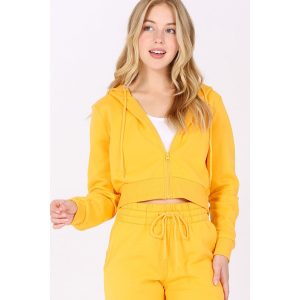 CROPPED FLEECE ZIP UP (126)